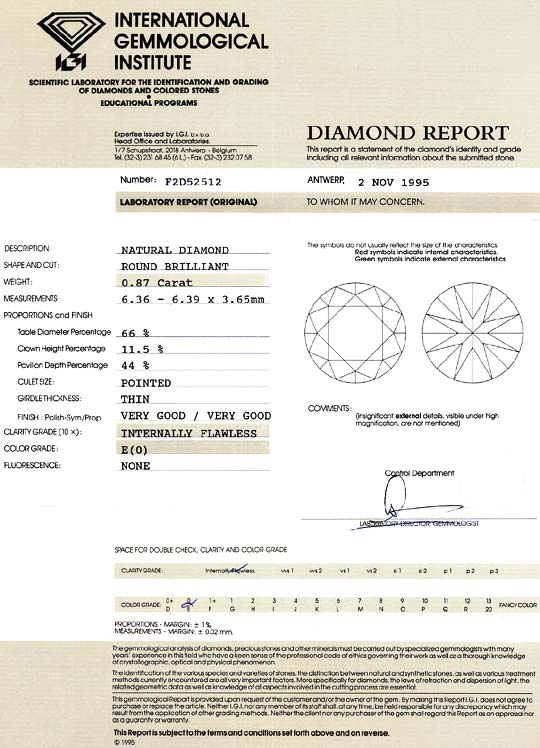 Foto 9 - Diamant 0,87 ct Brillant Lupenrein River IGI Expertise, D6138