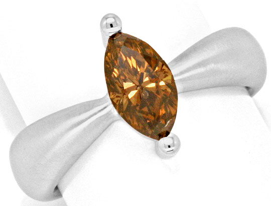 Foto 2 - 1,3 Carat Navette Diamant-Ring Handarbeit 18K Weißgold, R3030