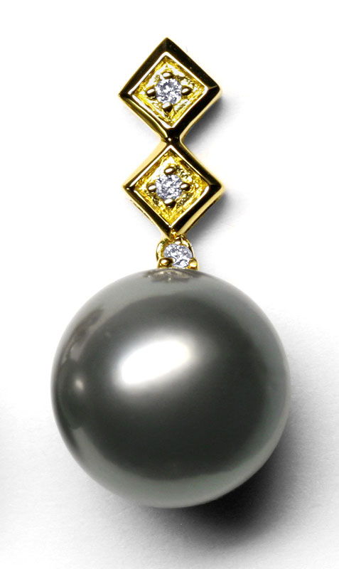Foto 2 - Brillantohrringe Original Tahiti Perlen 18K Gold, S1001