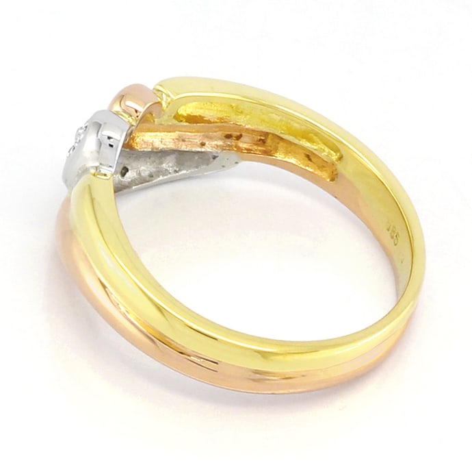 Foto 3 - Tricolor Gelb Weiß Rot Ring mit Diamanten 14K, S2934