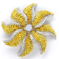 Foto 1 - Brosche Seestern 0,68 Diamanten, 18K Gelbgold-Weißgold, S3295