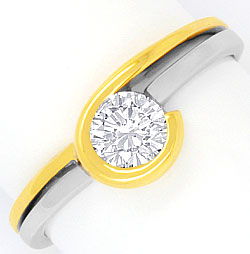 Foto 1 - Topdesign Diamantring 0,48ct Brilant Gelbgold-Weißgold, S4516