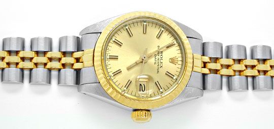 Foto 1 - Rolex Date Damen-Armbanduhr Stahl-Gold Automatik Topuhr, U1999